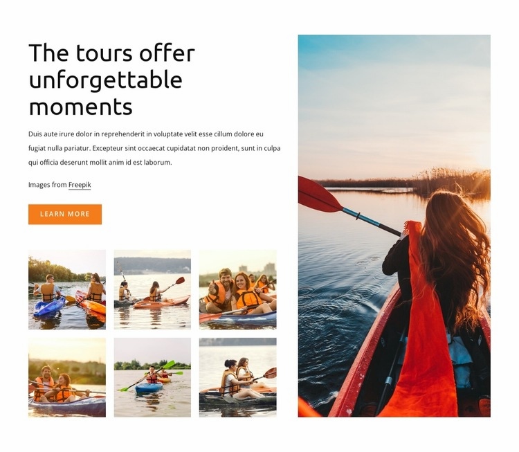 Unforgettable moments Homepage Design