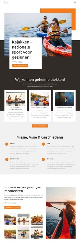 Kajakken - Nationale Sport Voor Gezinnen - Persoonlijk Websitesjabloon