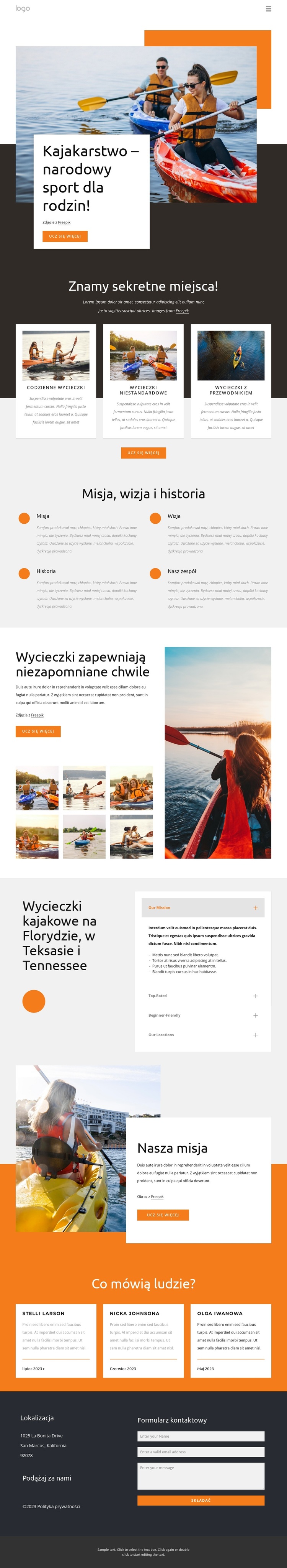 Kajakarstwo – narodowy sport dla rodzin Motyw WordPress