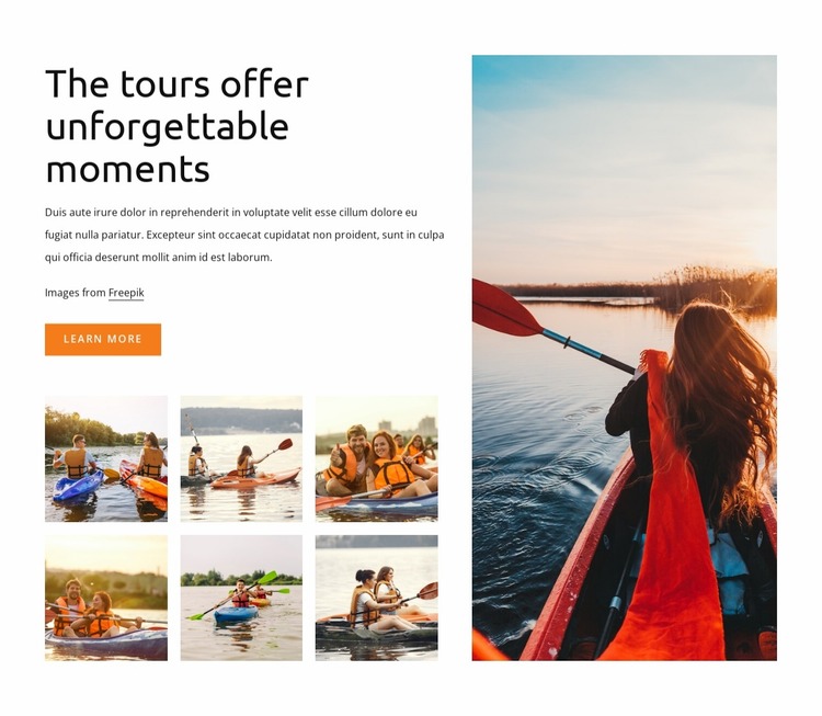 Unforgettable moments Website Mockup