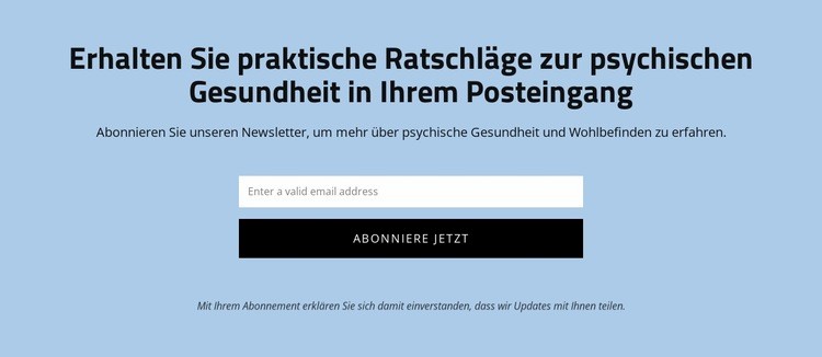 Holen Sie sich praktische Ratschläge zur psychischen Gesundheit HTML Website Builder