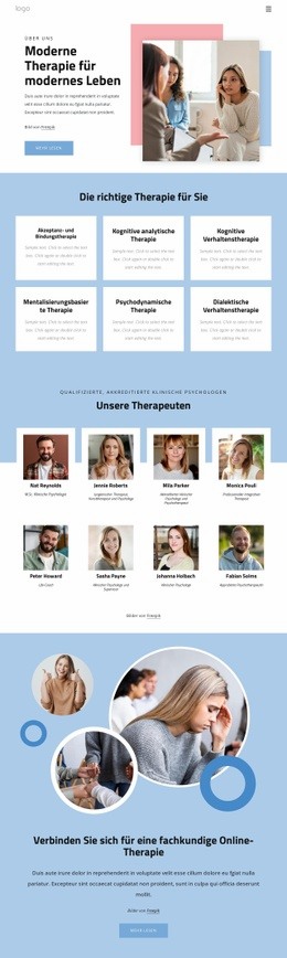 Mehrzweck-Website-Design Für Moderne Therapie