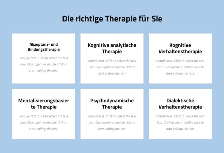 Moderne evidenzbasierte Psychotherapie Website-Vorlage