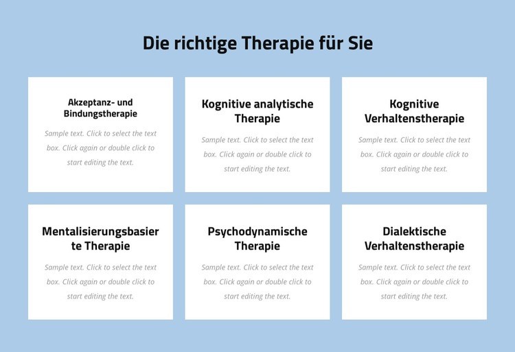 Moderne evidenzbasierte Psychotherapie Landing Page