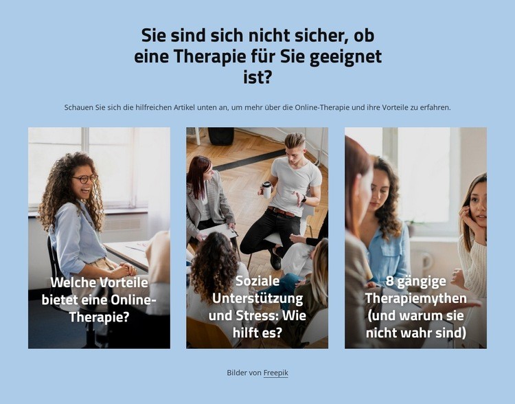 Methoden der Psychotherapie Landing Page