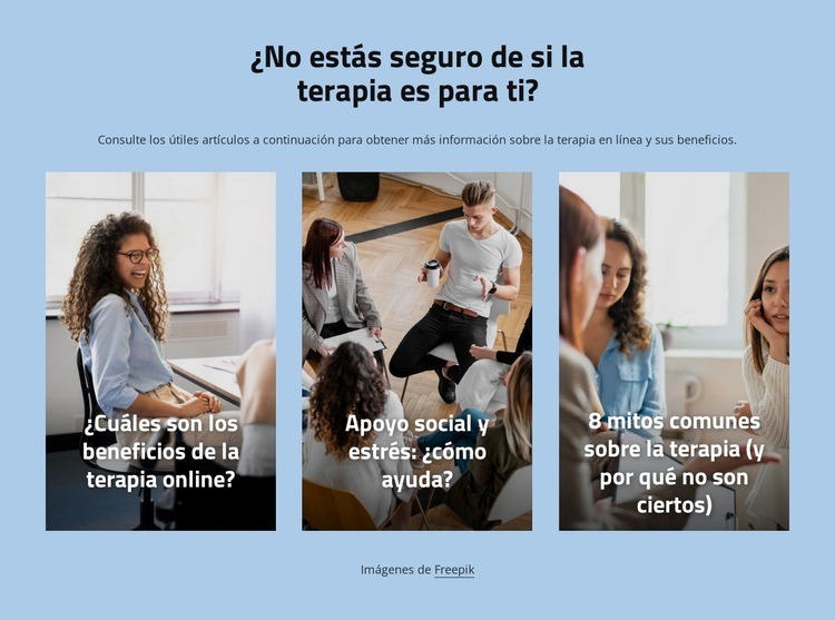 Métodos de psicoterapia. Plantillas de creación de sitios web