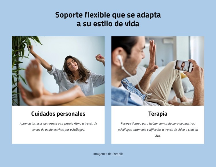 Soporte flexible que se adapta a su estilo de vida Maqueta de sitio web