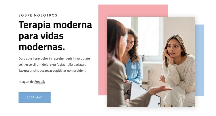 Terapia moderna para vidas modernas. Plantilla HTML5