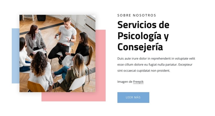Servicios de psicología Plantilla de sitio web