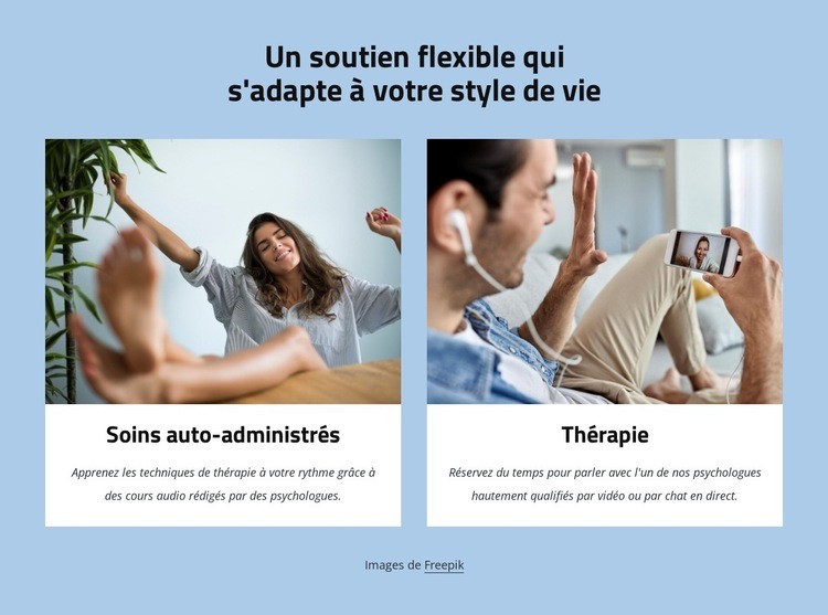 Un soutien flexible qui s'adapte à votre style de vie Créateur de site Web HTML