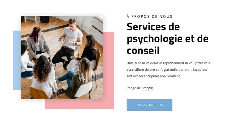 Services de psychologie Maquette de site Web