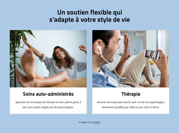 Un soutien flexible qui s'adapte à votre style de vie Modèle HTML