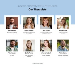 Our Therapists - Professional Homepage Design