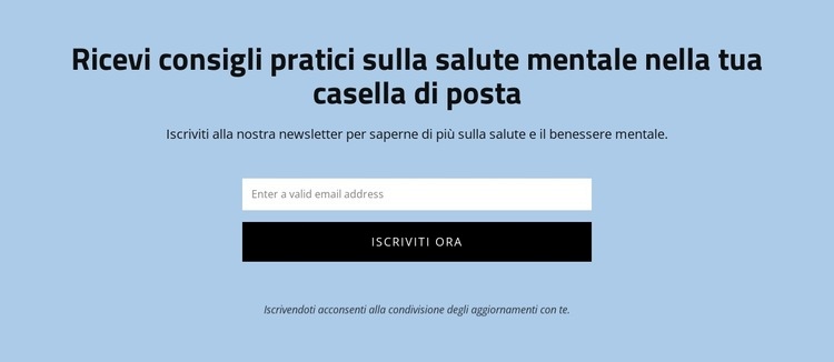 Ottieni consigli pratici sulla salute mentale Mockup del sito web