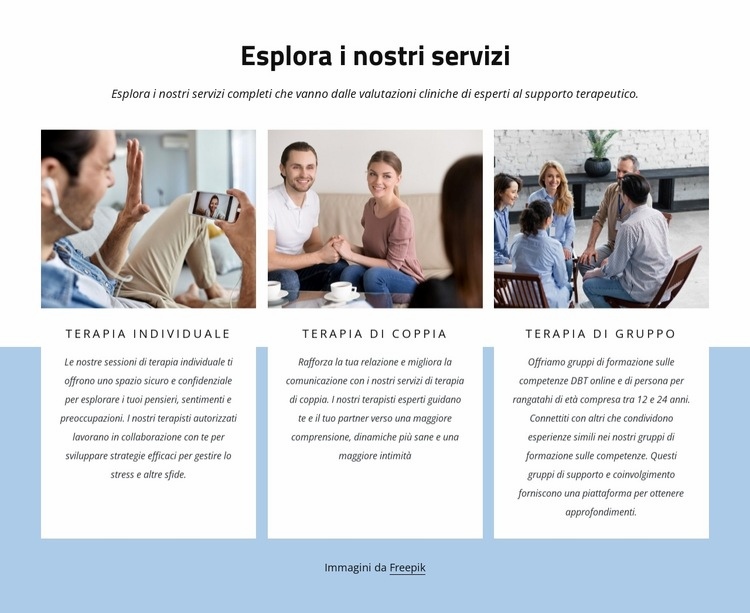 Terapia di coppia e individuale Mockup del sito web