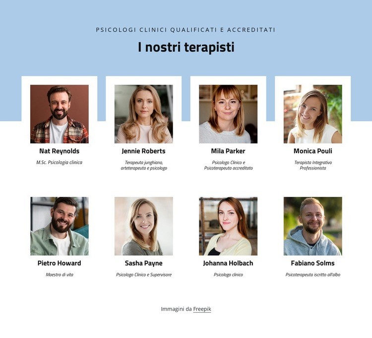 I nostri terapisti Modello HTML5