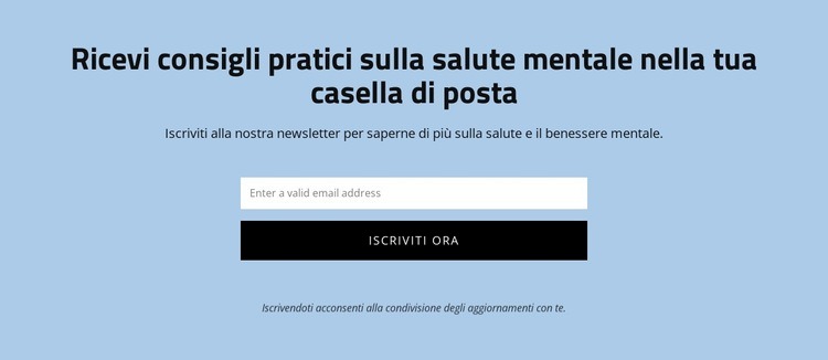 Ottieni consigli pratici sulla salute mentale Un modello di pagina