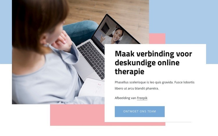 Maak verbinding voor deskundige online therapie Bestemmingspagina