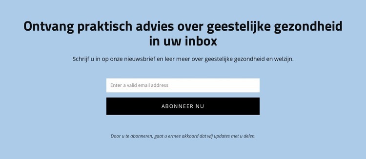 Krijg praktisch advies over geestelijke gezondheid HTML5-sjabloon