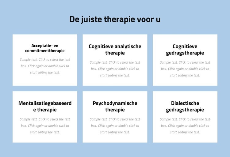 Moderne evidence-based psychotherapie Website mockup