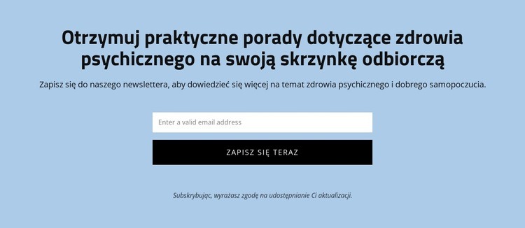 Uzyskaj praktyczne porady dotyczące zdrowia psychicznego Projekt strony internetowej