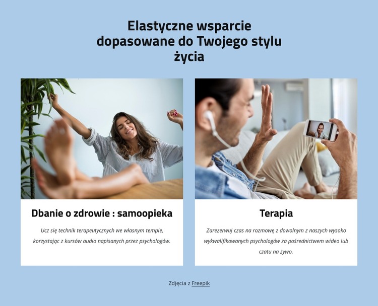 Elastyczne wsparcie dopasowane do Twojego stylu życia Szablon HTML