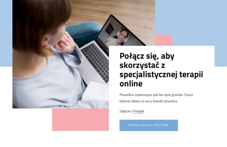Połącz się, aby uzyskać specjalistyczną terapię online Szablon HTML