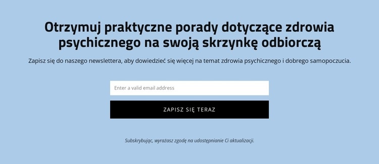 Uzyskaj praktyczne porady dotyczące zdrowia psychicznego Szablon