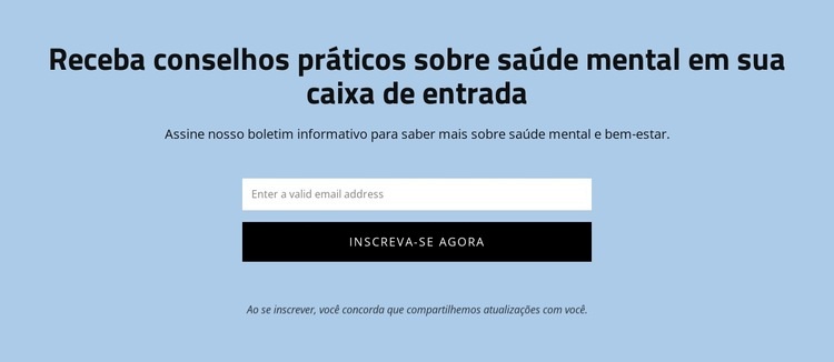 Obtenha conselhos práticos sobre saúde mental Design do site