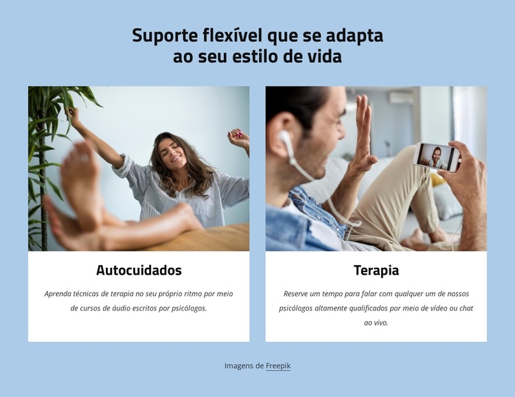 Suporte flexível que se adapta ao seu estilo de vida Tema WordPress