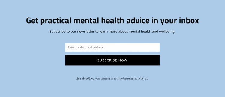 Få praktiska råd om mental hälsa Html webbplatsbyggare