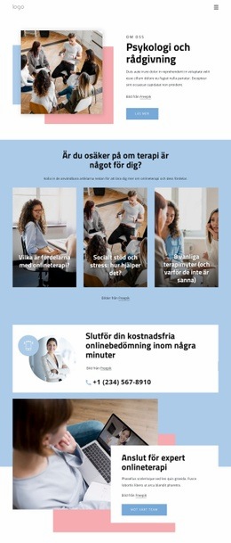 Psykologi Och Rådgivning - Mallar Webbplatsdesign