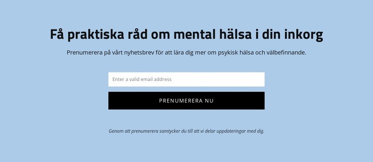 Få praktiska råd om mental hälsa Mall