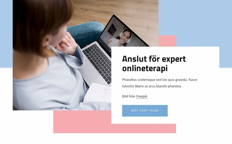 Anslut för expert onlineterapi Webbplats mall