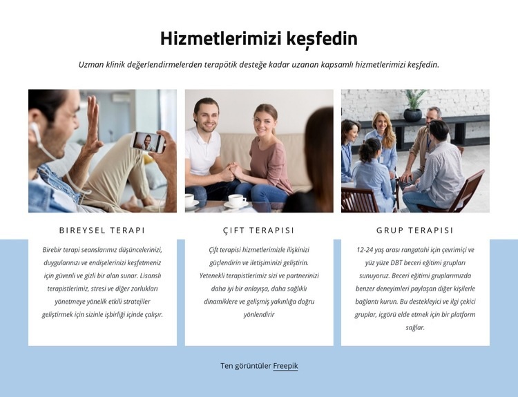 Çiftler ve bireysel terapi Web sitesi tasarımı