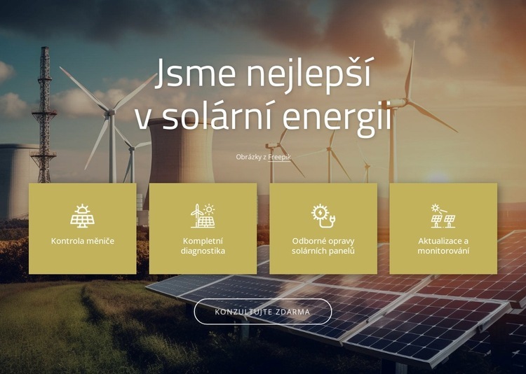 Solární společnost Šablona webové stránky