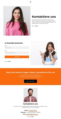 Teilen Sie Unsere Kontakte - HTML5-Responsive Vorlage