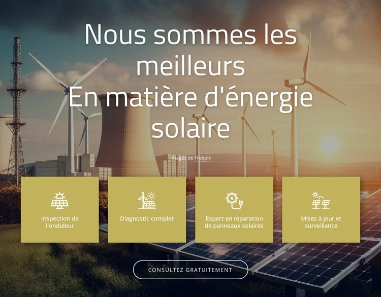 Entreprise solaire Maquette de site Web