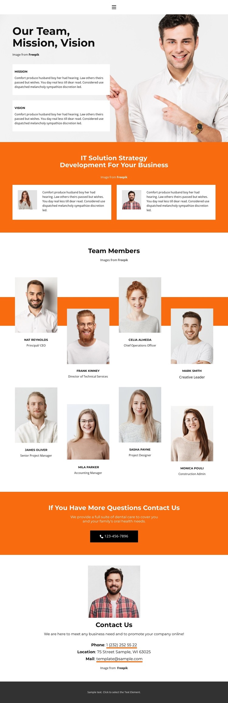 Team in the office HTML Template