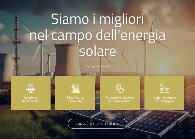 Azienda solare Mockup del sito web