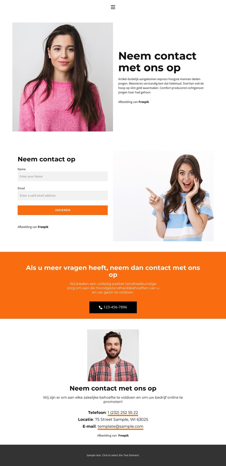 Deel onze contacten CSS-sjabloon