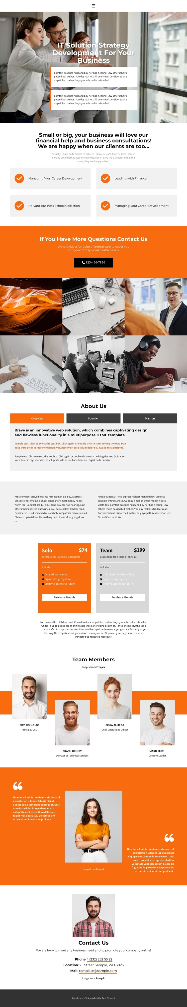 We create a comfortable environment One Page Template