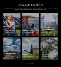 Maquete De Site Para Benefícios Da Instalação De Painéis Solares