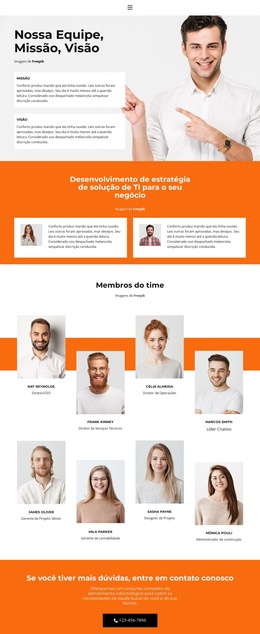 Layout Do Site Para Equipe No Escritório