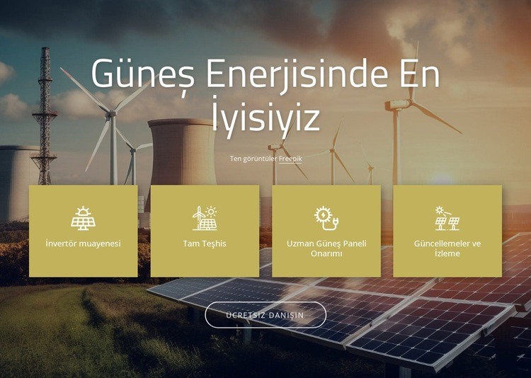 Güneş enerjisi şirketi Açılış sayfası