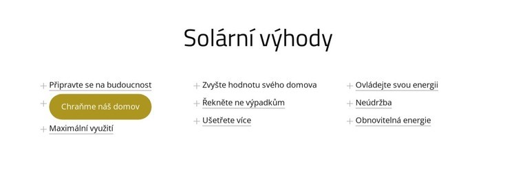 Výhody solárních panelů Šablona CSS