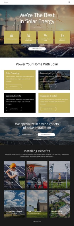We Are The Best In Solar Energy CSS Template