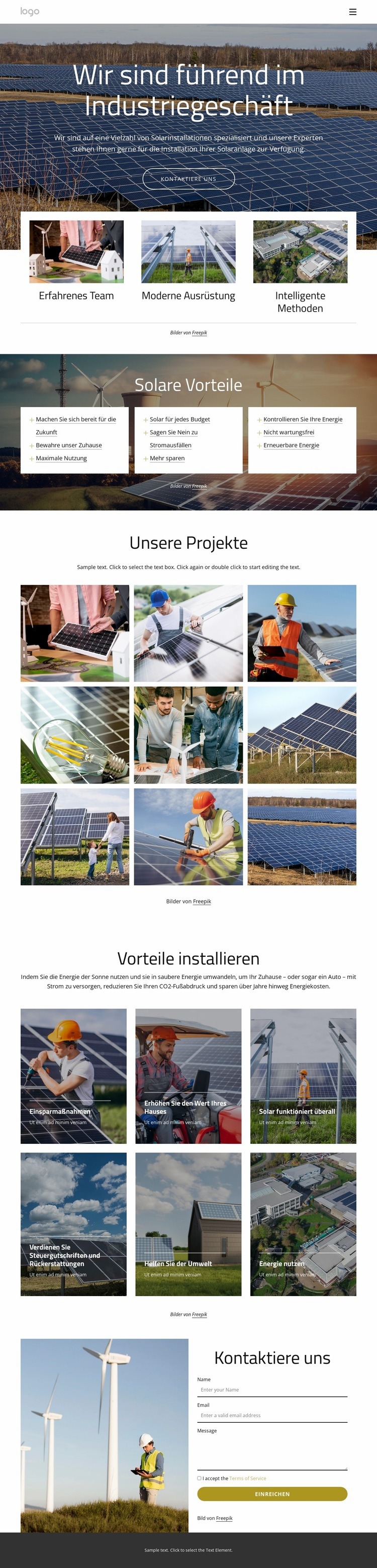 Wir sind führend im Industriegeschäft Website-Modell