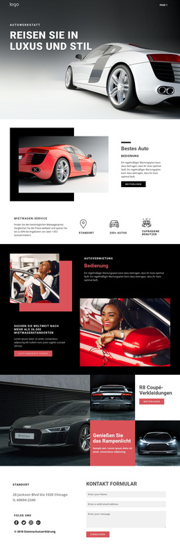 Website-Inspiration Für Reisen In Luxusautos