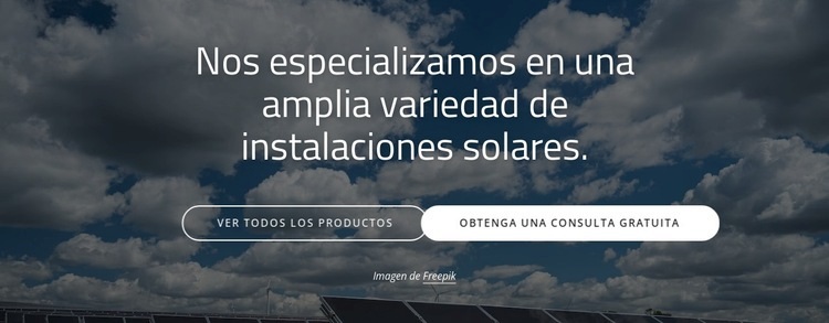 Instalación de paneles solares Creador de sitios web HTML
